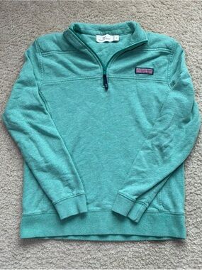 Vineyard Vines Teal Quarter-Zip Sweater
